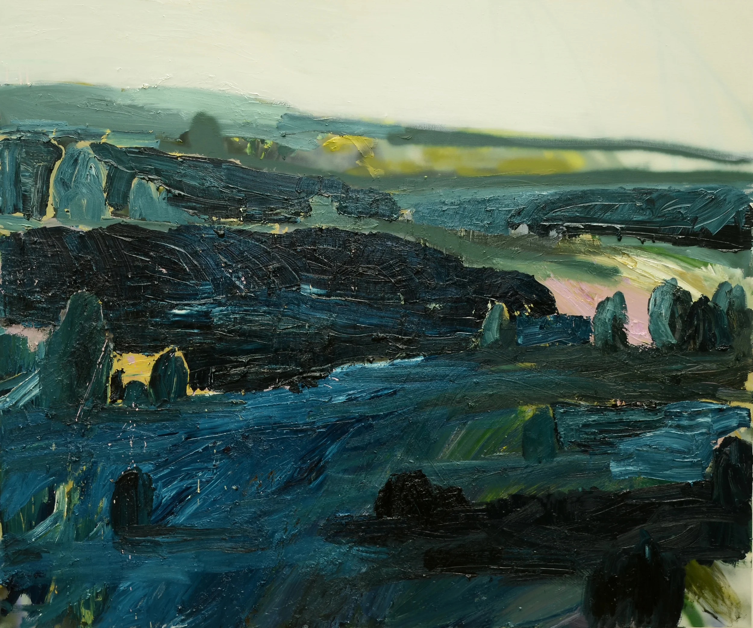   Black trees, Robbo &nbsp;&nbsp;2011 oil and enamel on linen 152 x 183cm 
