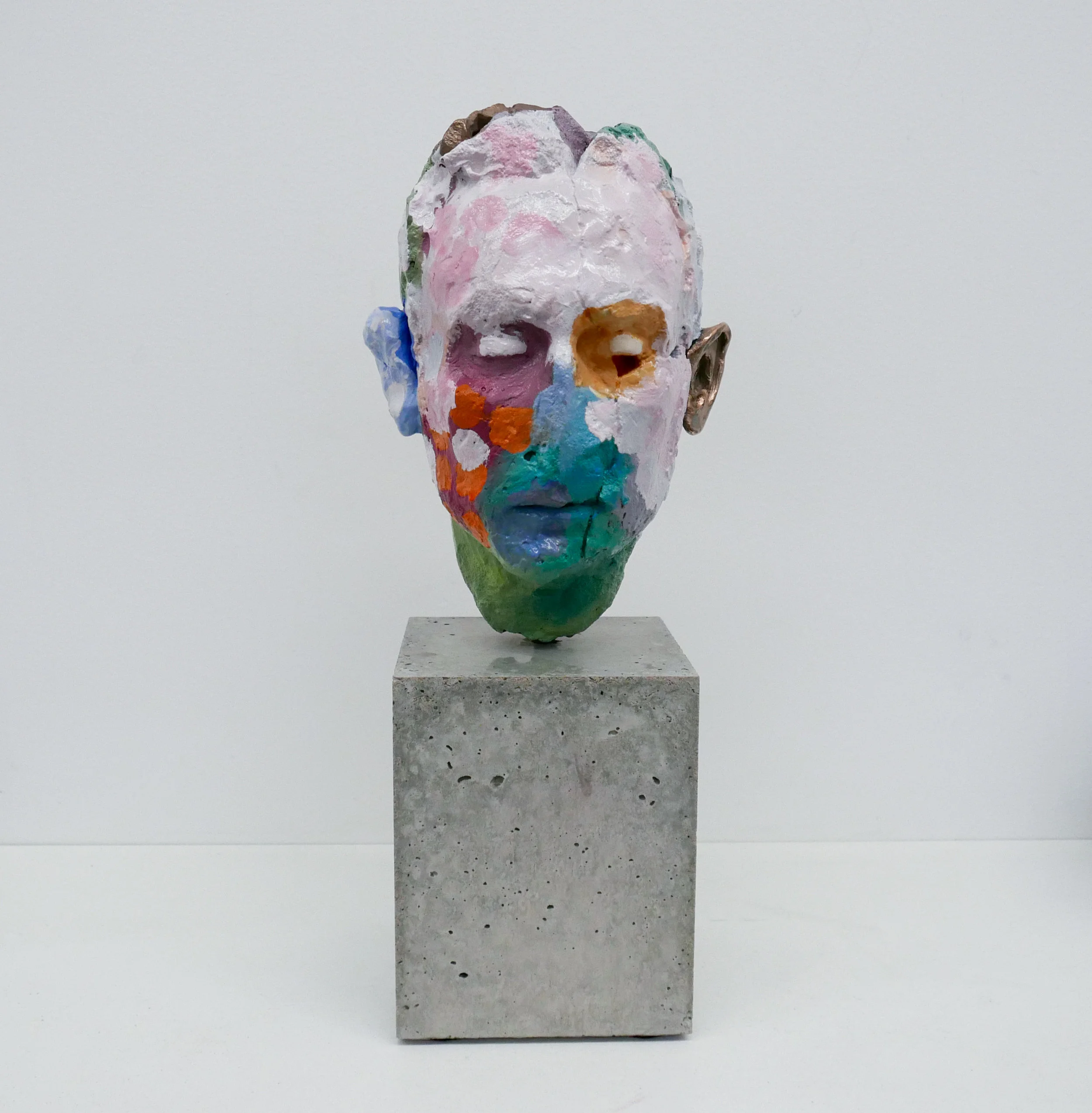 Facsimile (colour therapy), no. 3, 2018, unique painted bronze and concrete, 50 x 22 x 20 cm, Edition of 4