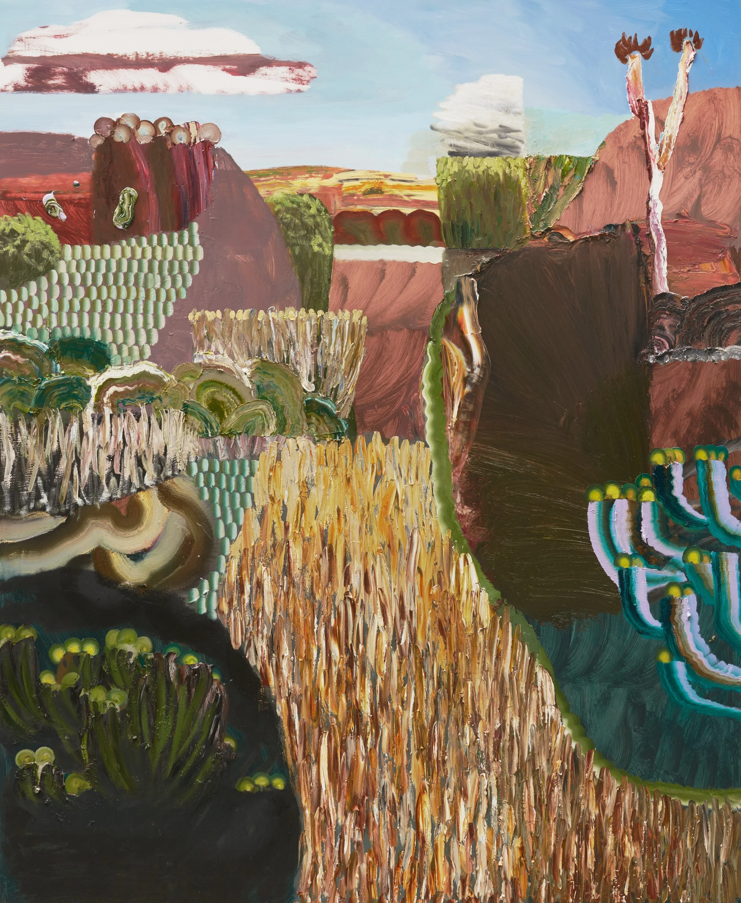   The Dry,  2022, oil on French polyester, 168 x 137 cm 
