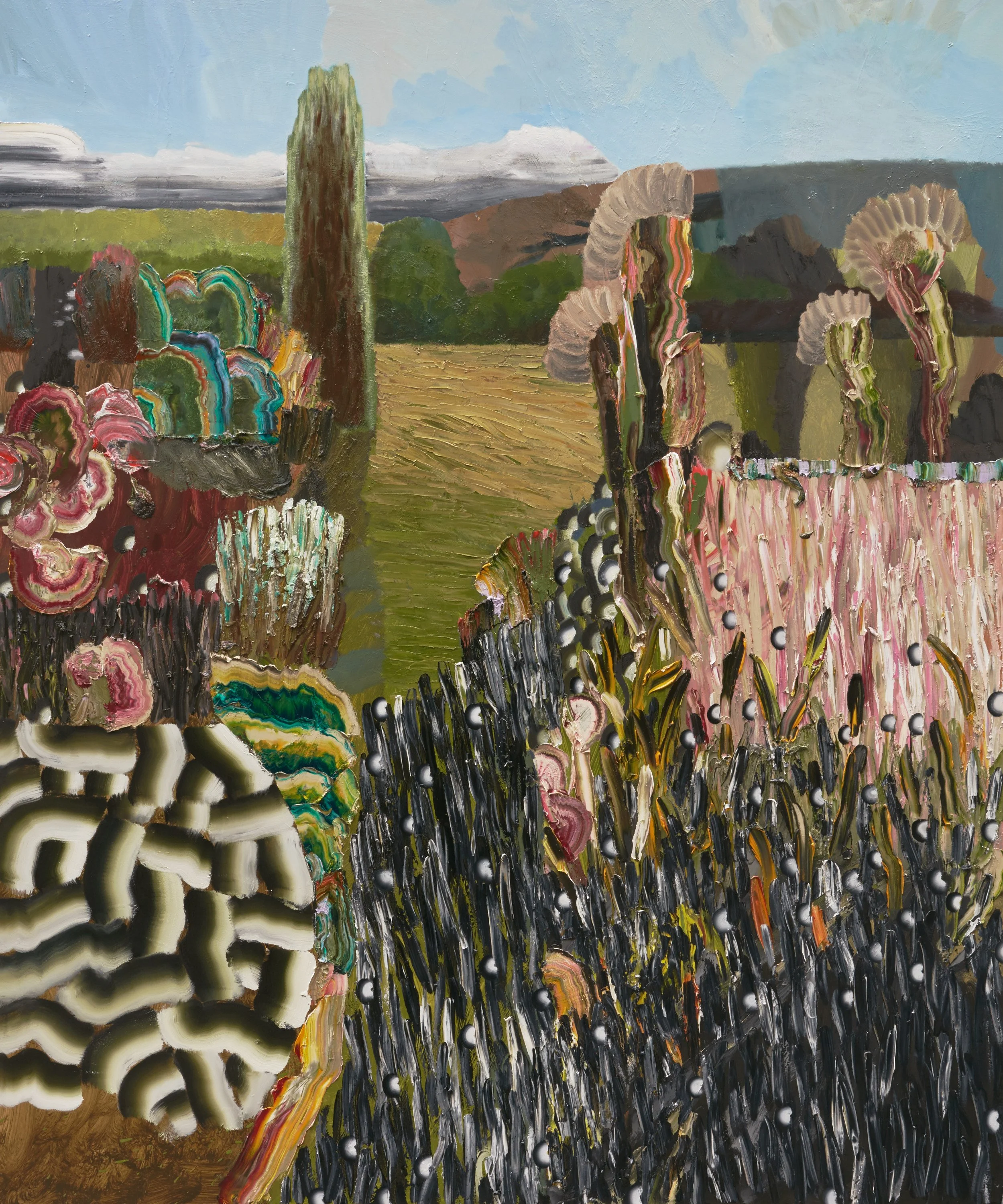   The East , 2022, oil on French polyester, 183 x 153 cm 