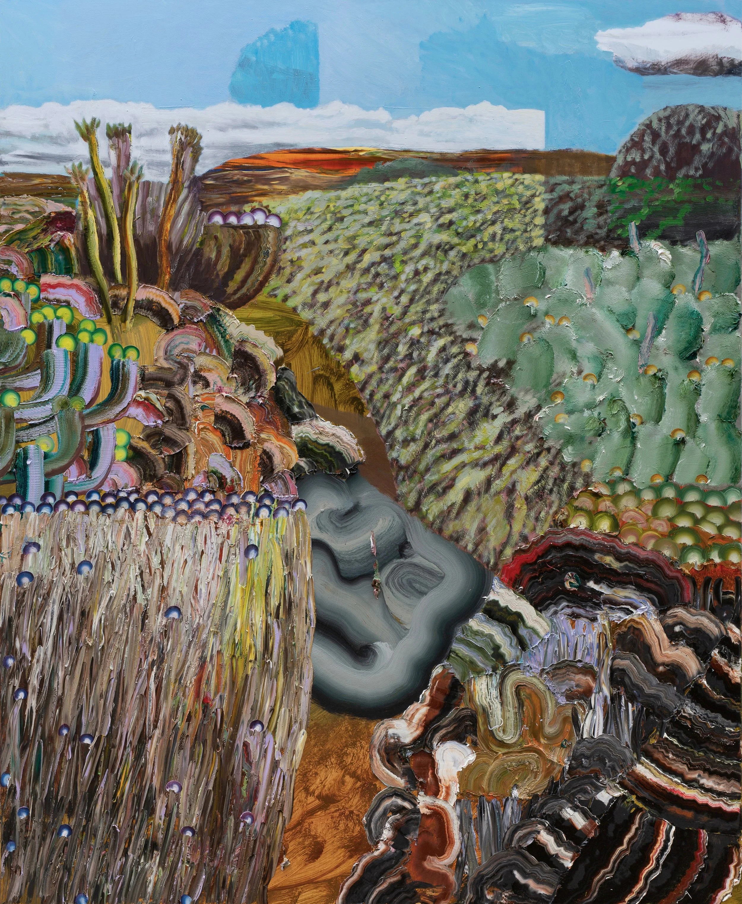   June Dune , 2022, oil on French polyester, 168 x 137 cm 