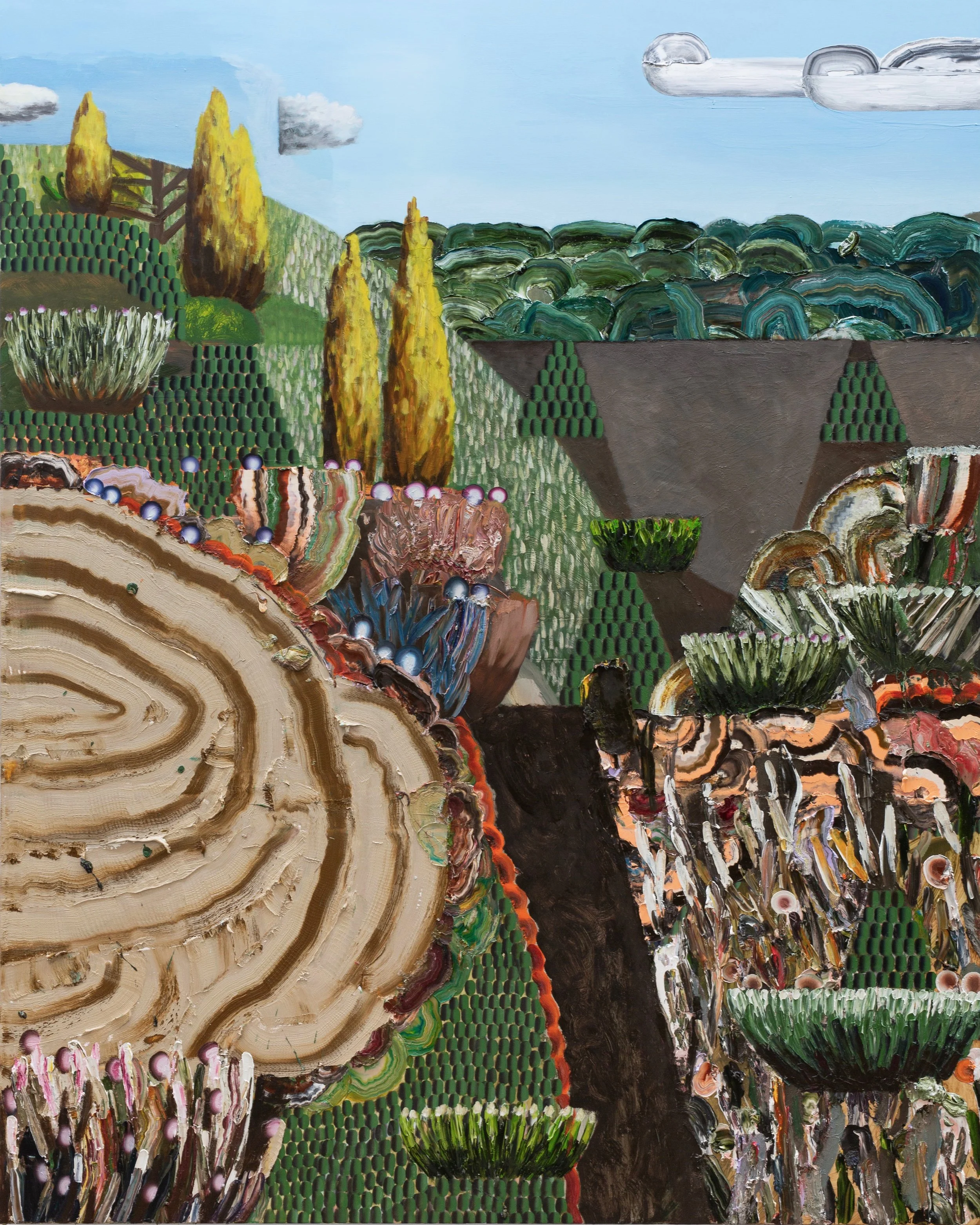   The Dry Dam , 2022, oil on French polyester, 230 x 183 cm 