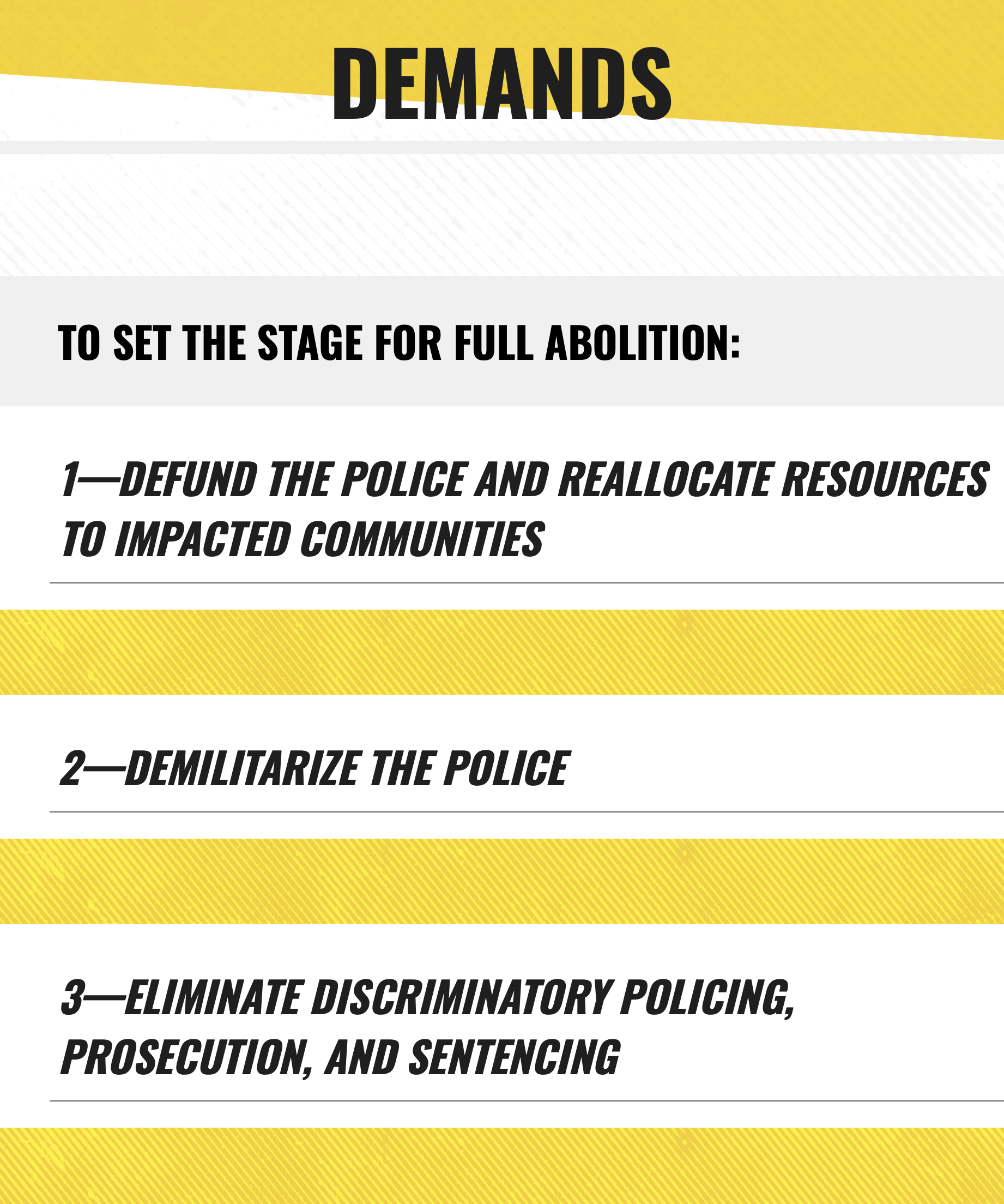 Ten Demands for Justice