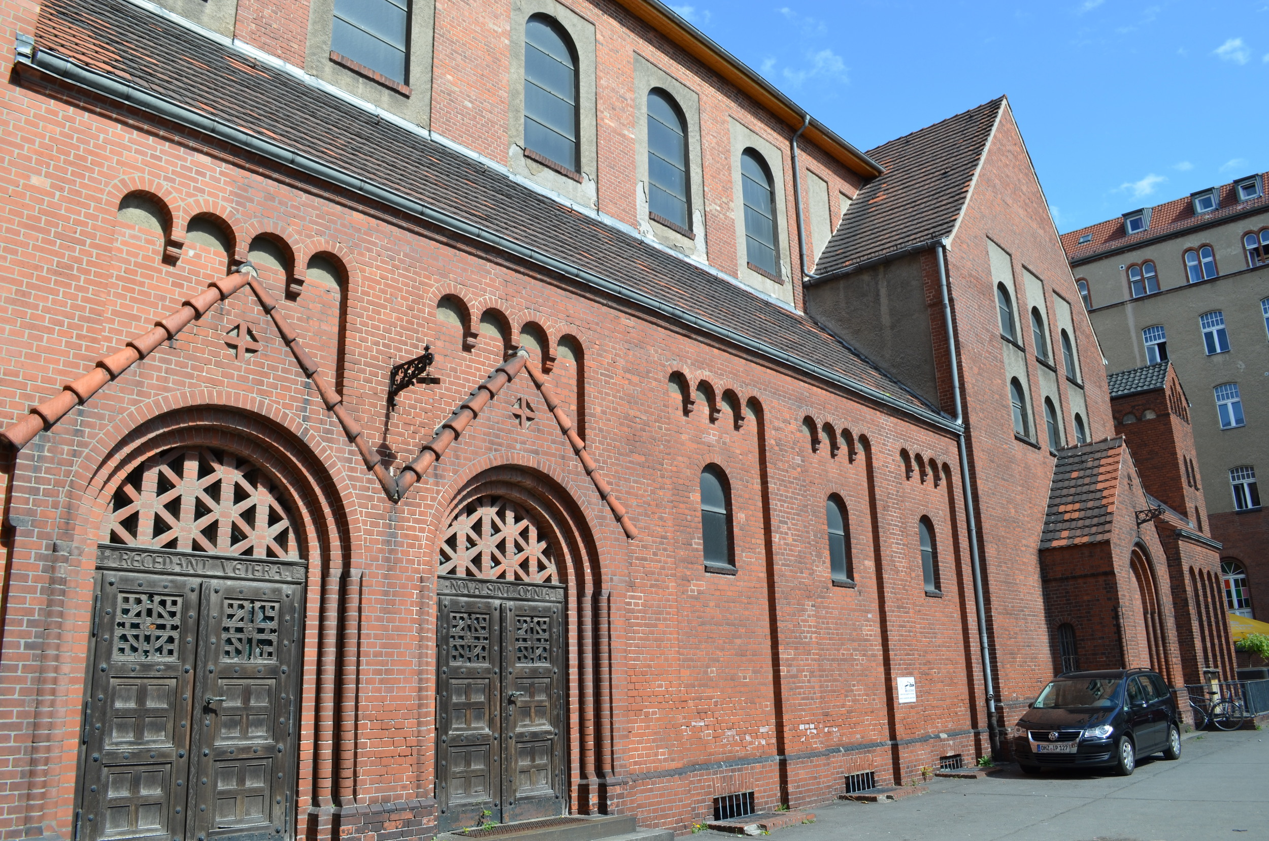 The Church building is still standing. The hostel is off to the right.