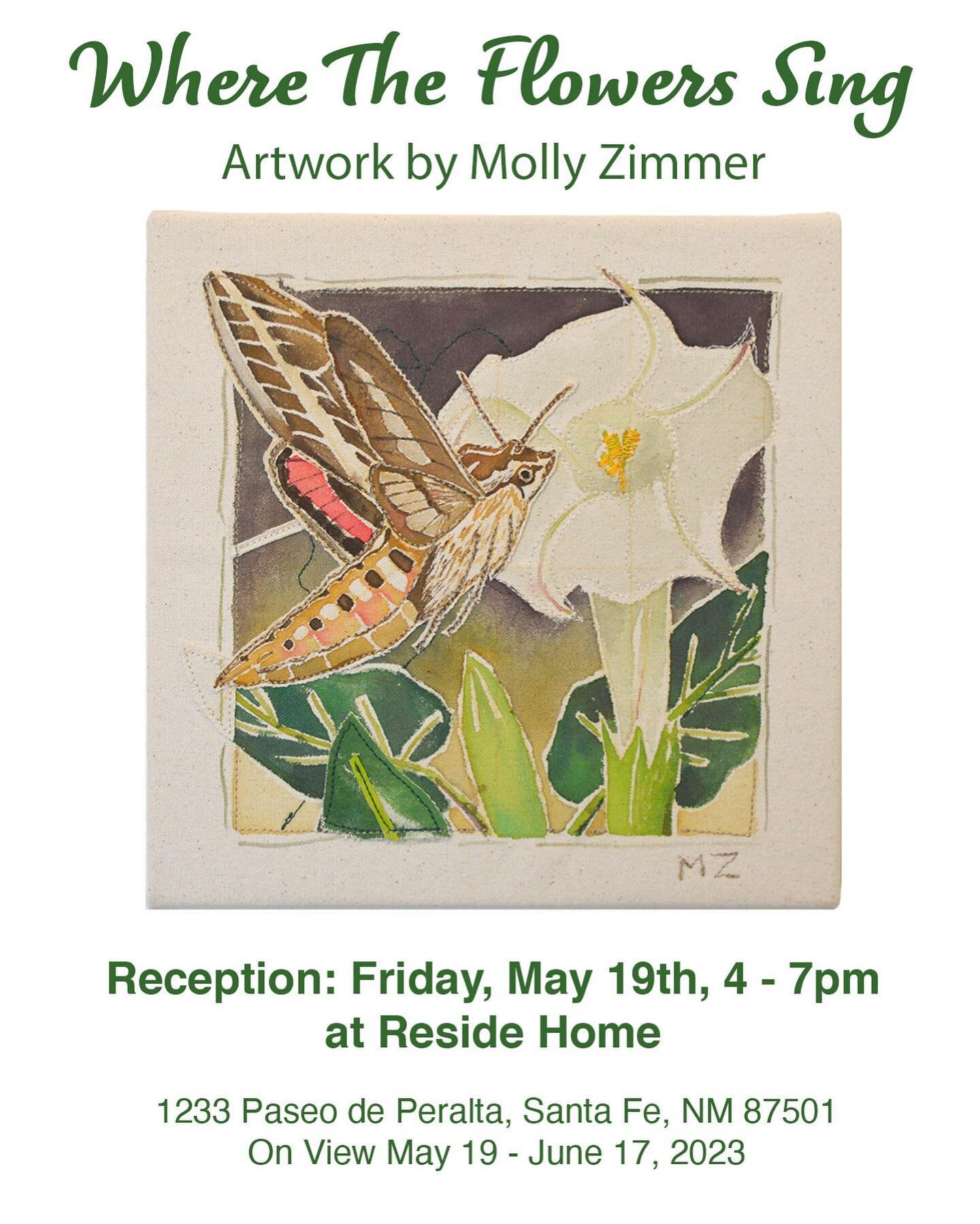 Next Friday, May 19th, 4-7pm @howyoureside &mdash; if you like flowers, insects, gardens, textiles, collage and learning about native NM plants&mdash; bring a friend and join me for the opening reception!