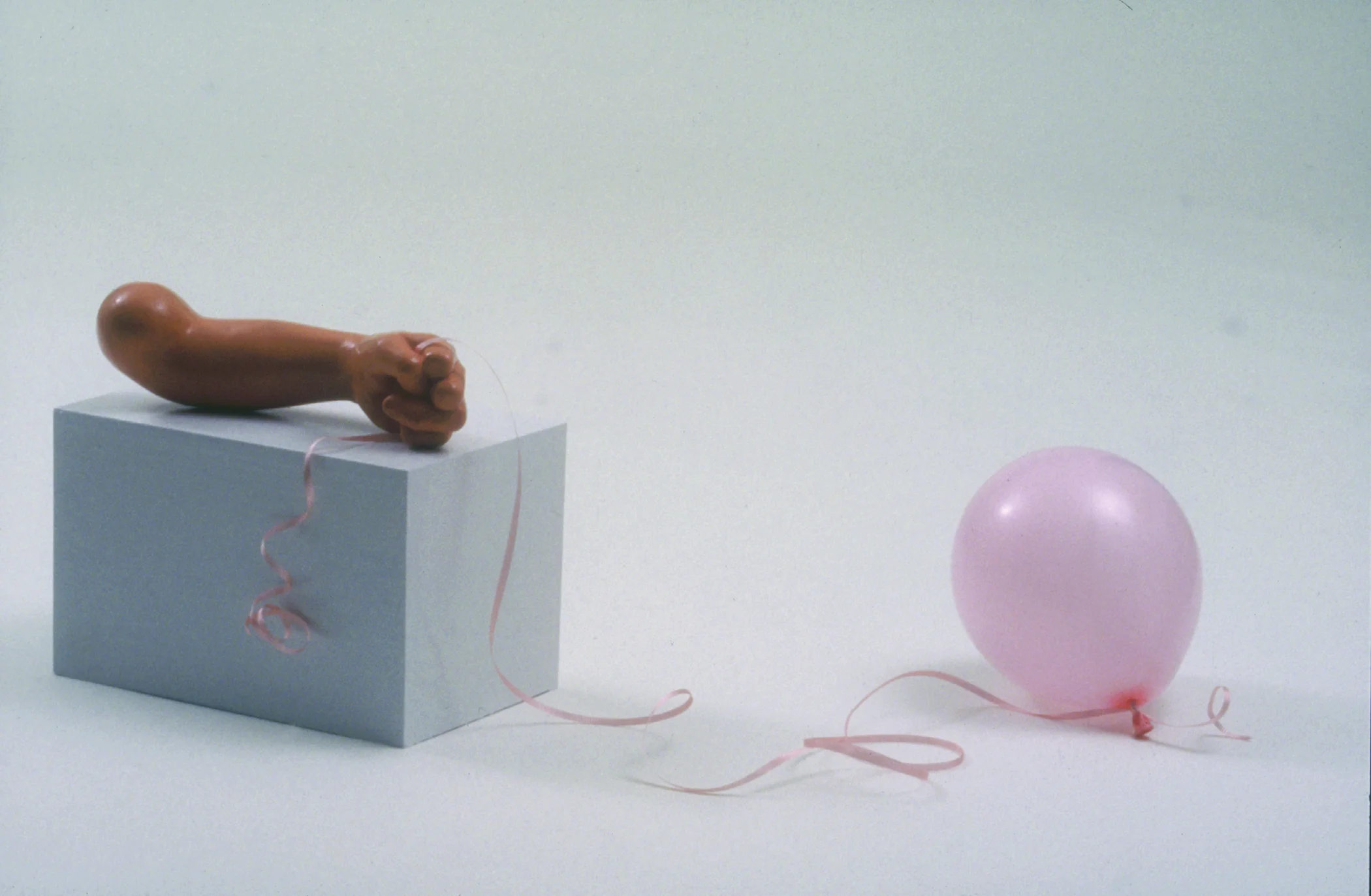 foreigner. wood, paint and balloon. 2000.
