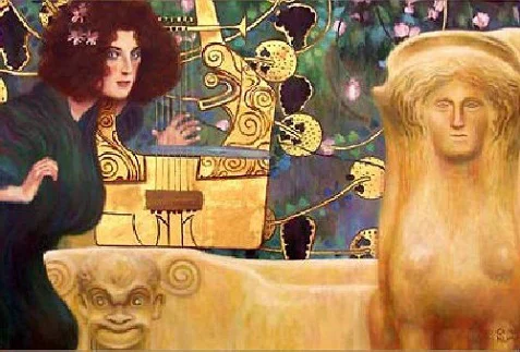 Gustav Klimt's "Musik II" sadly still lost and possibly destroyed by the Nazi's.
