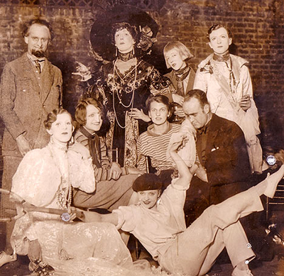 Impersonation Party, 1927: Among the revellers are Cecil Beaton (back left), Tallulah Bankhead (front right), Elizabeth Ponsonby (in black hat), and (front row left) Stephen Tennant as Queen Marie of Romania