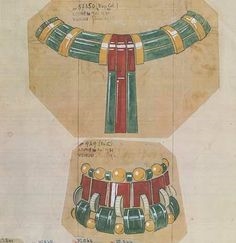Boucheron's original sketch of the Bracelet with matching necklace.