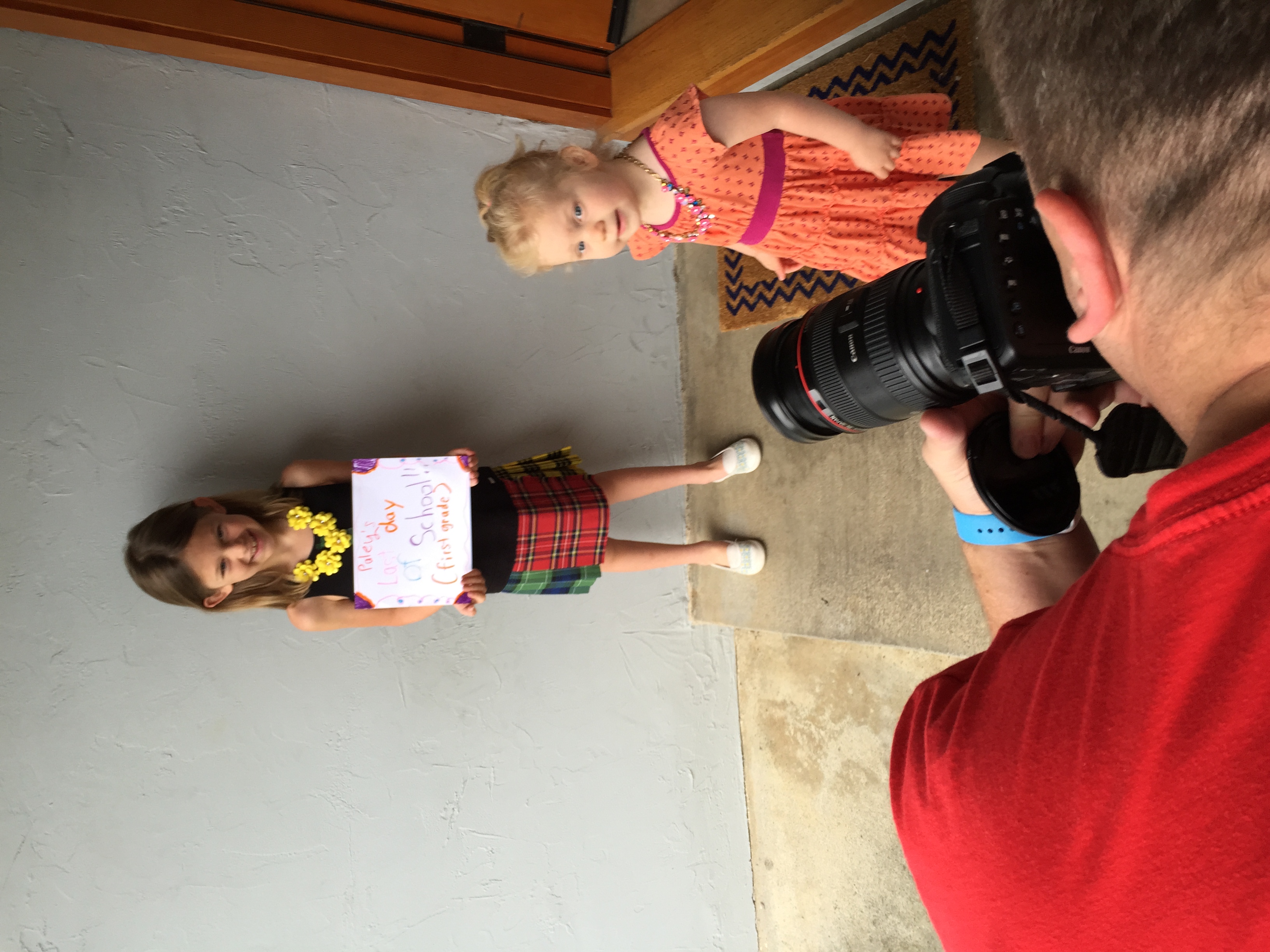 Margot eager for her first before and after shot. 