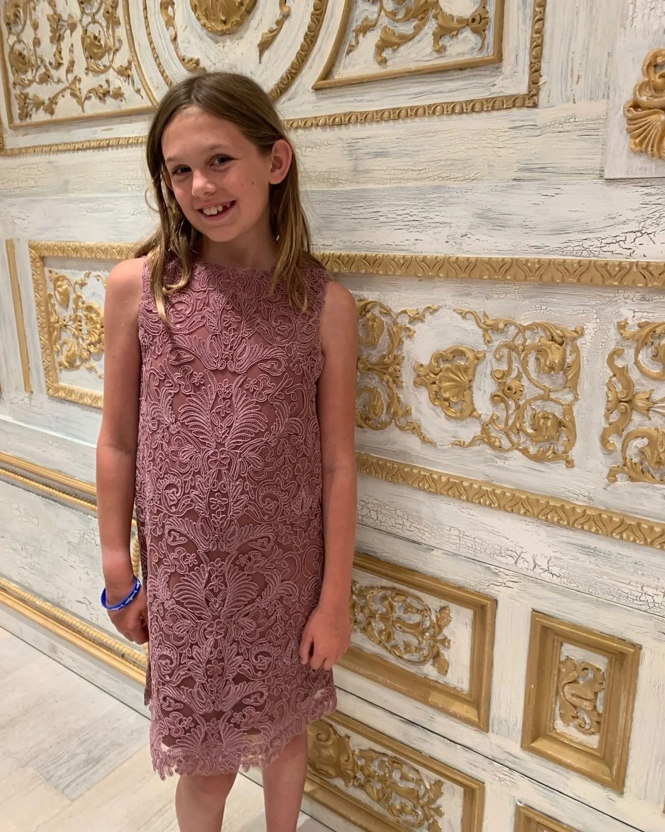 Guess where this was taken. Lol. Not really but it just shows you how a little gold paint and Home Depot appliqu&eacute;s can do wonders. Actually taken at a boutique.