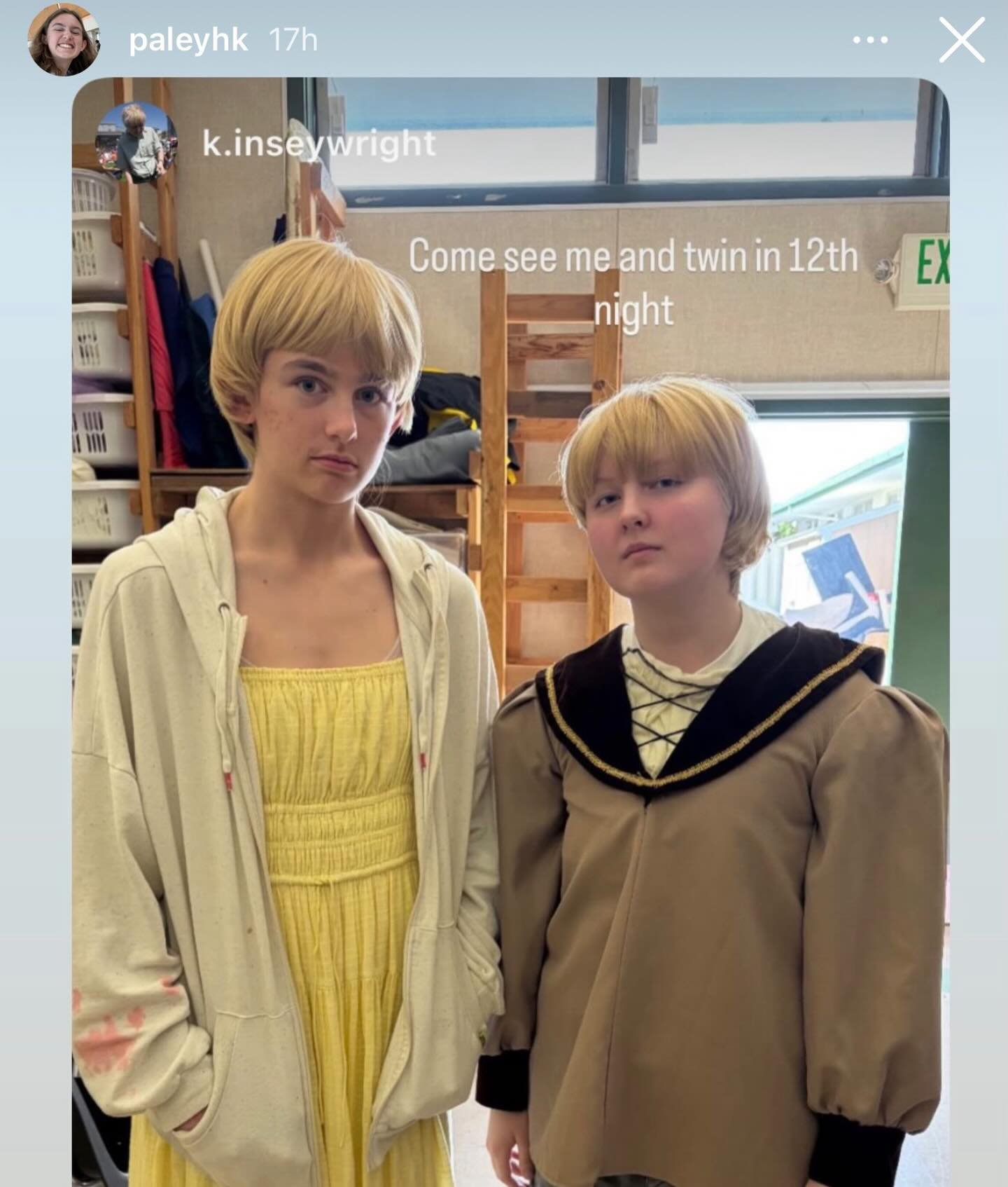 Paley&rsquo;s last HS show is coming up 3/19-21. She&rsquo;s inhabiting the role of Viola for Shakespeare &ldquo;Twelth Night&rdquo;. Ticket link in bio. Do you know the story of Viola???