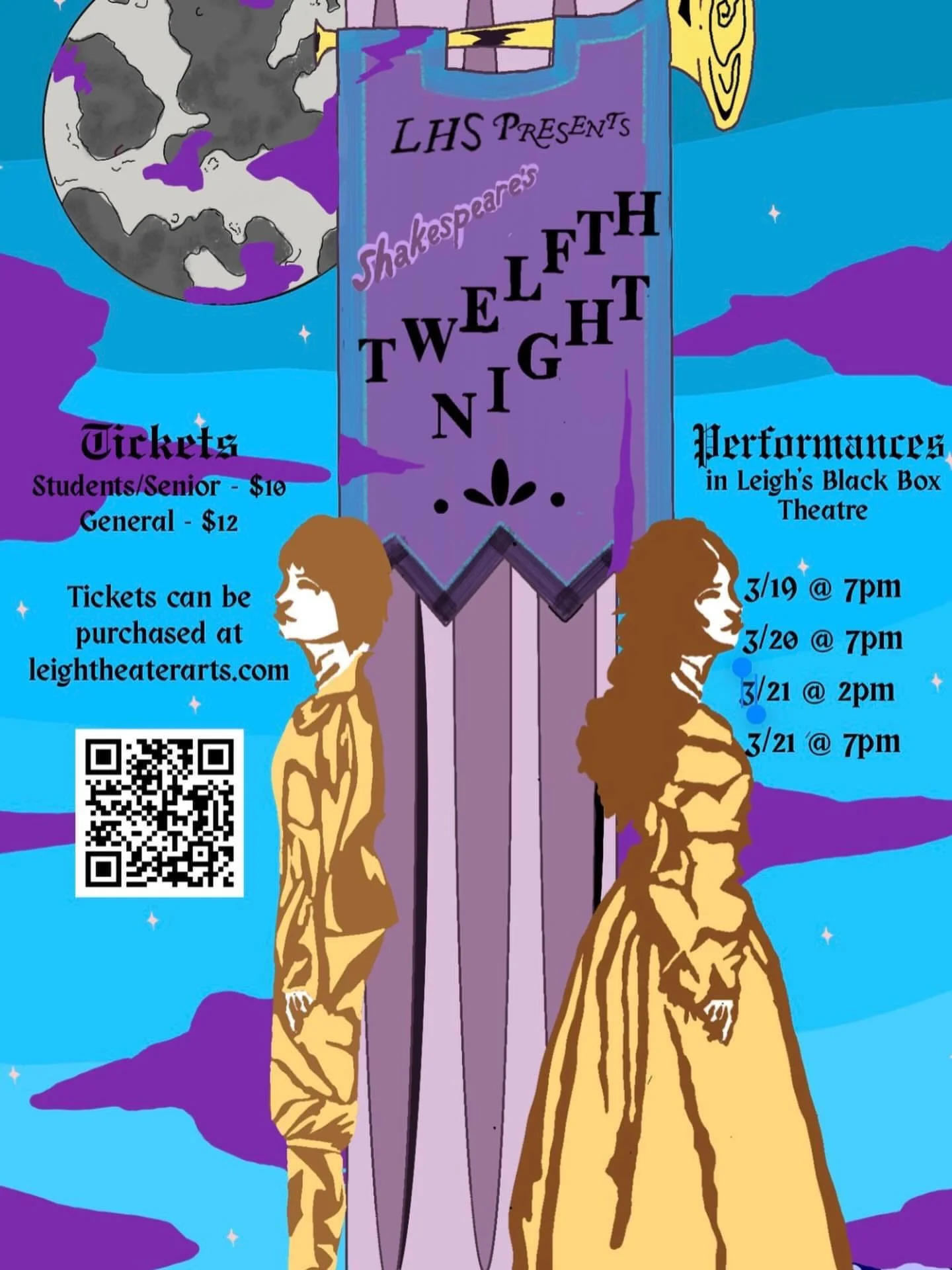 Paley returns to the stage for her final full production in High School as Viola in Twelth Night. @leightroupe