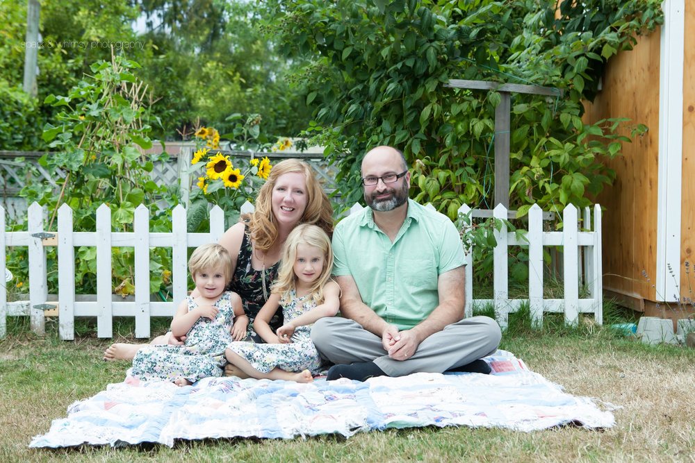 Summer family portrait in garden | Victoria BC Family Photographer
