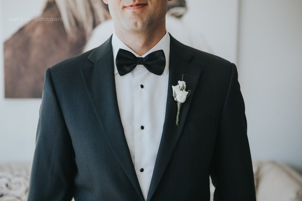 detail of groom's bowtie | wedding photography victoria bc