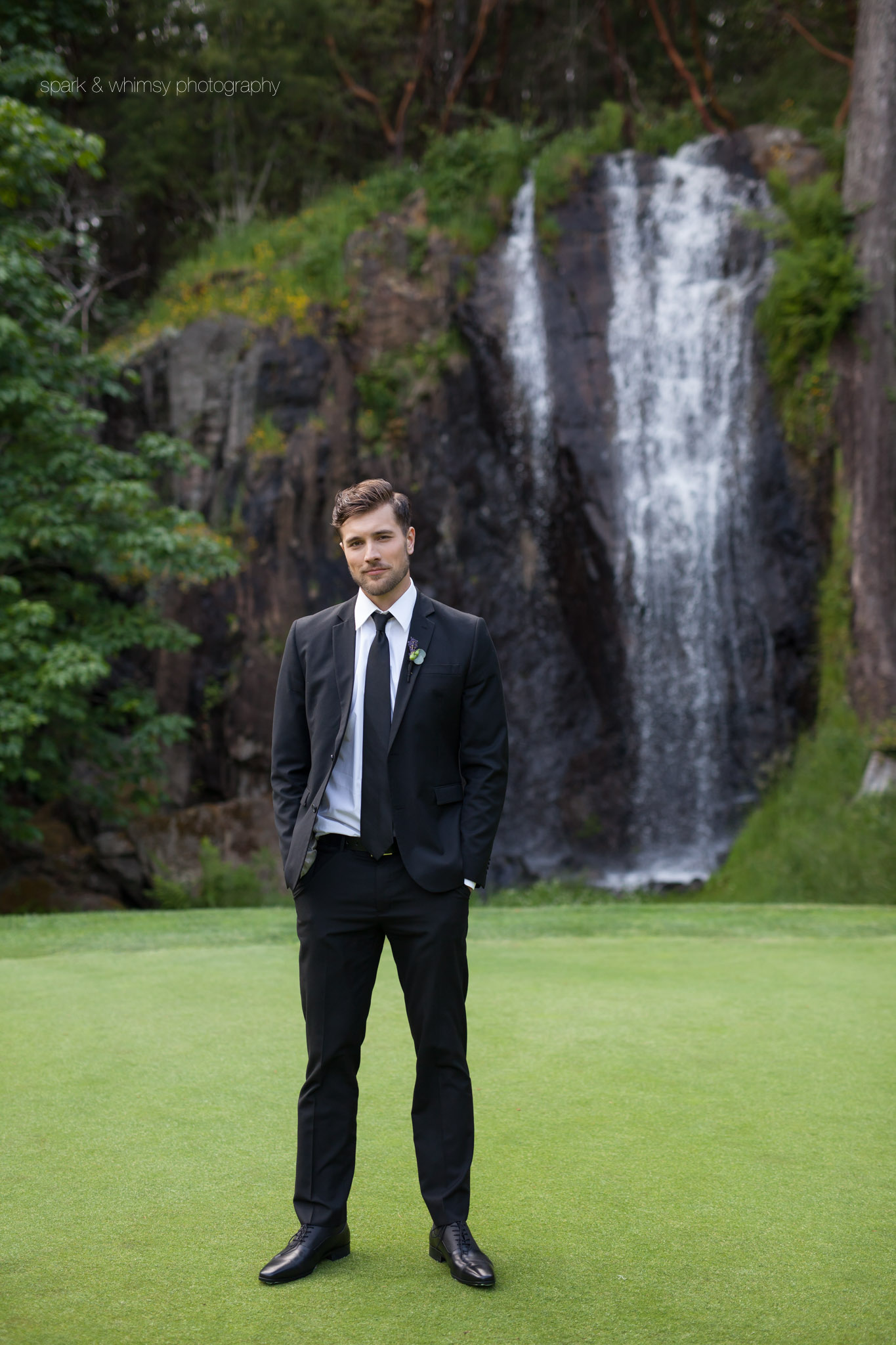 groom portrait at olympic view golf club | wedding photographer victoria bc