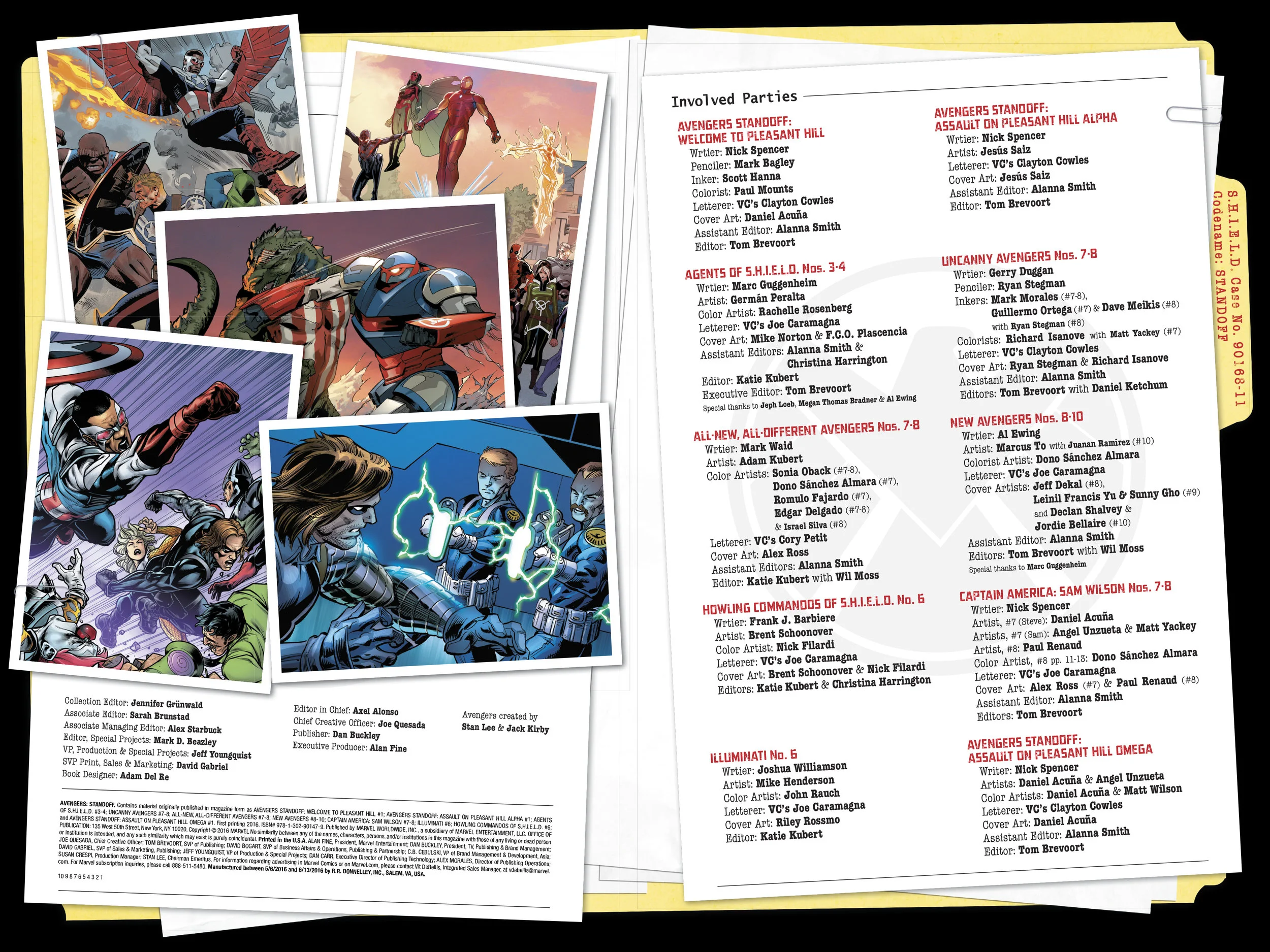 Design and layout for Avengers: Standoff . Content copyright Marvel Entertainment, 2016.