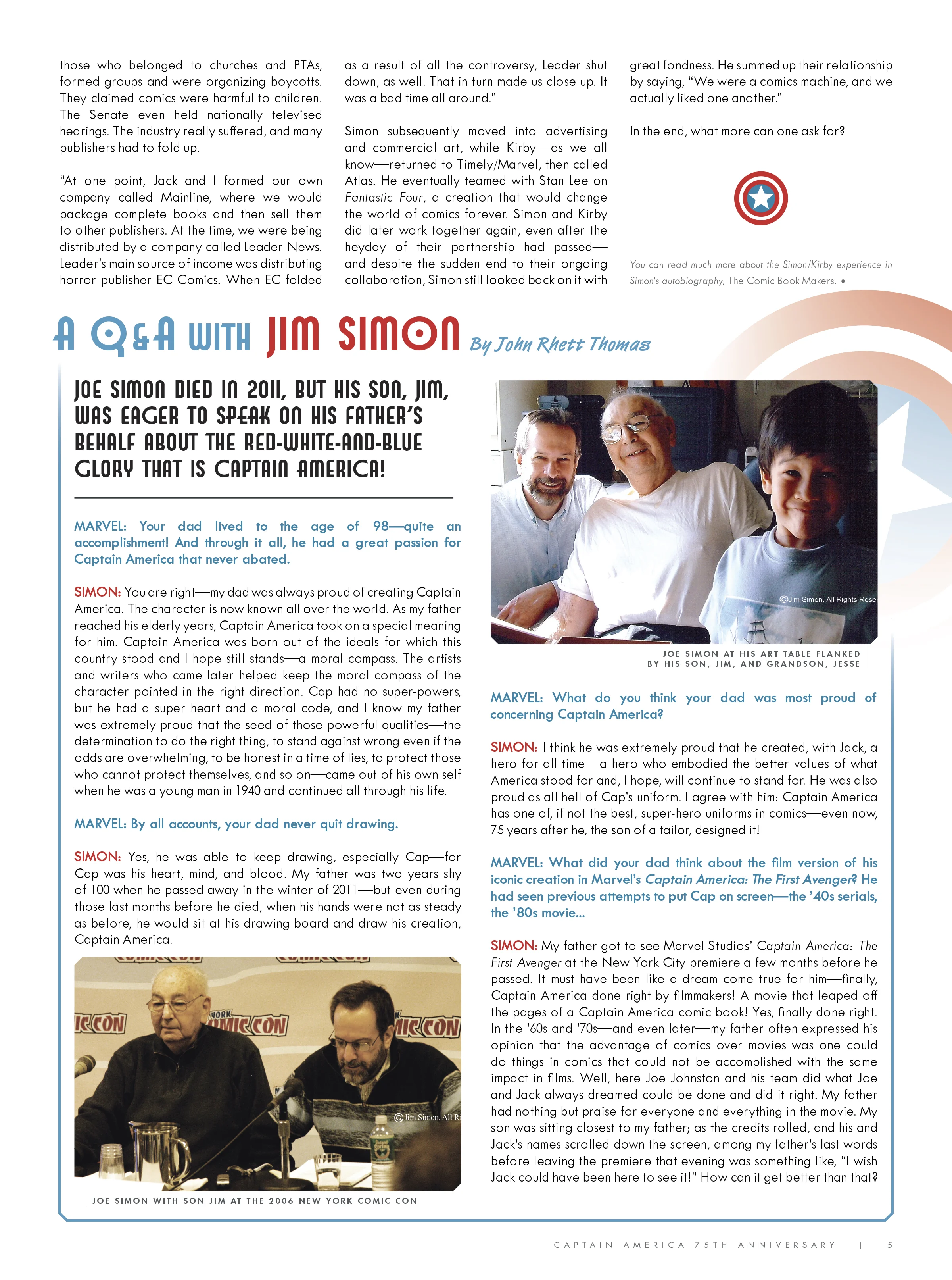 Design and layout for Captain America 75th Anniversary Magazine . Content copyright Marvel Entertainment, 2016.