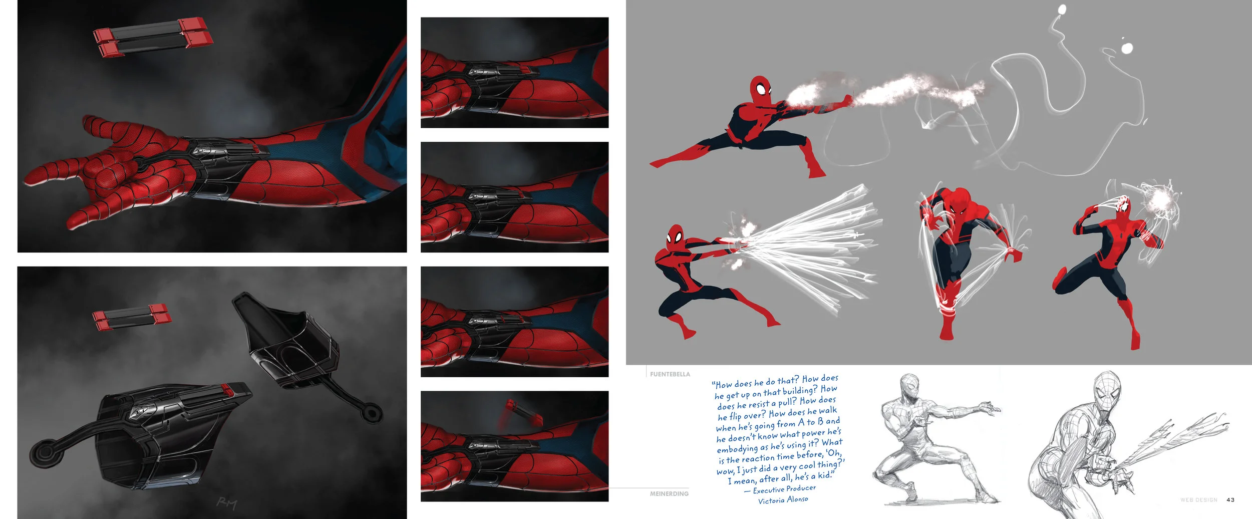 Design and layout for The Art of Marvel Studio's Spider-Man Homecoming . Content copyright Marvel Entertainment, 2017.