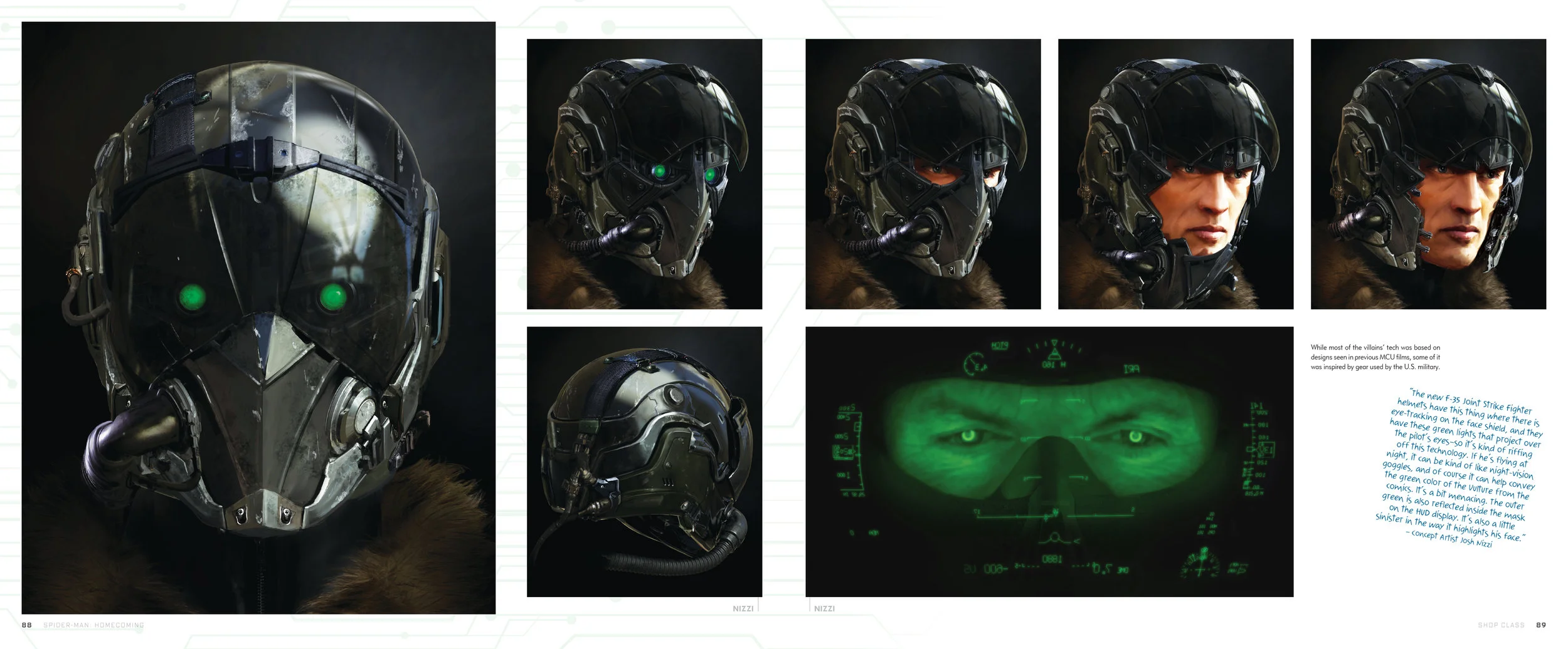 Design and layout for The Art of Marvel Studio's Spider-Man Homecoming . Content copyright Marvel Entertainment, 2017.
