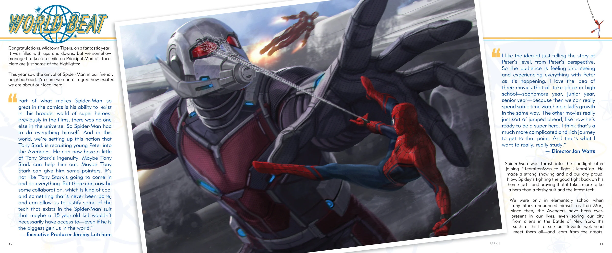 Introduction design and layout for The Art of Marvel Studio's Spider-Man Homecoming . Content copyright Marvel Entertainment, 2017.