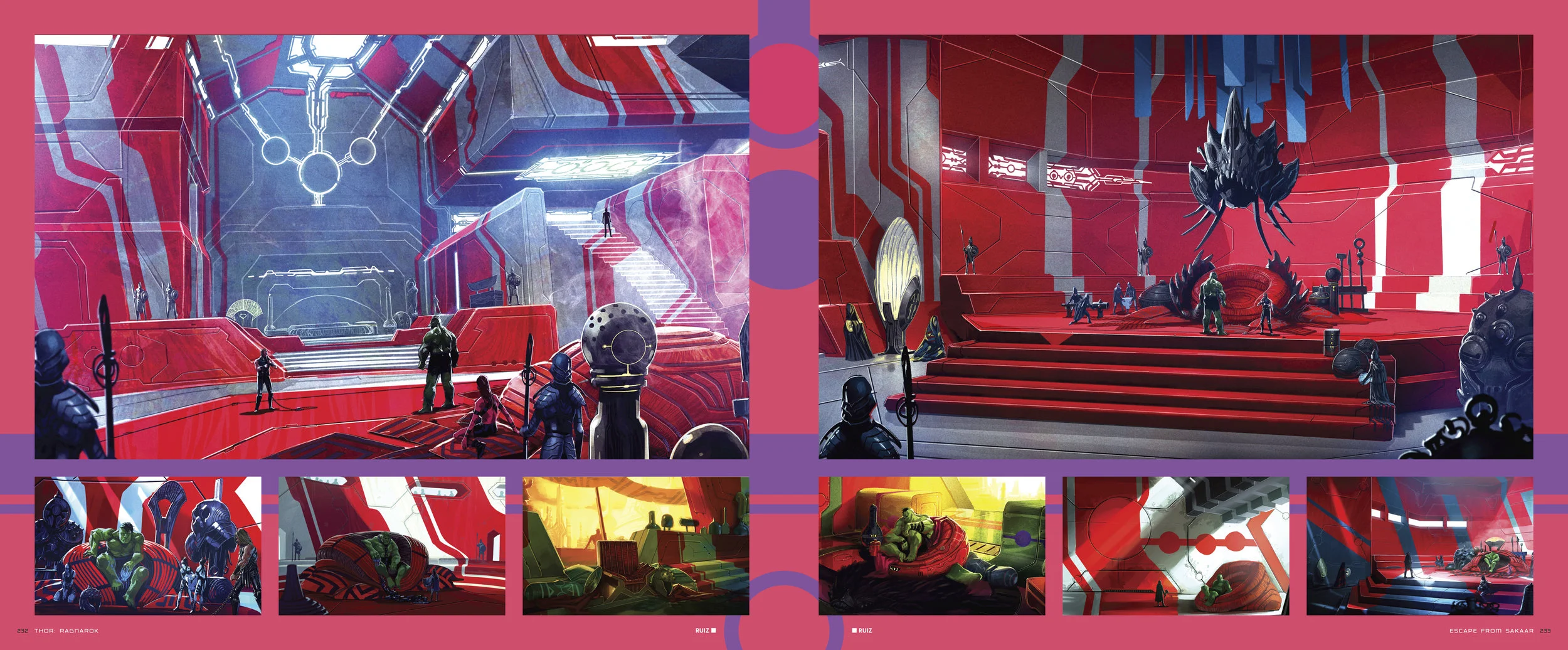 Design and layout for The Art of Marvel Studio's Thor: Ragnarok . Content copyright Marvel Entertainment, 2017.