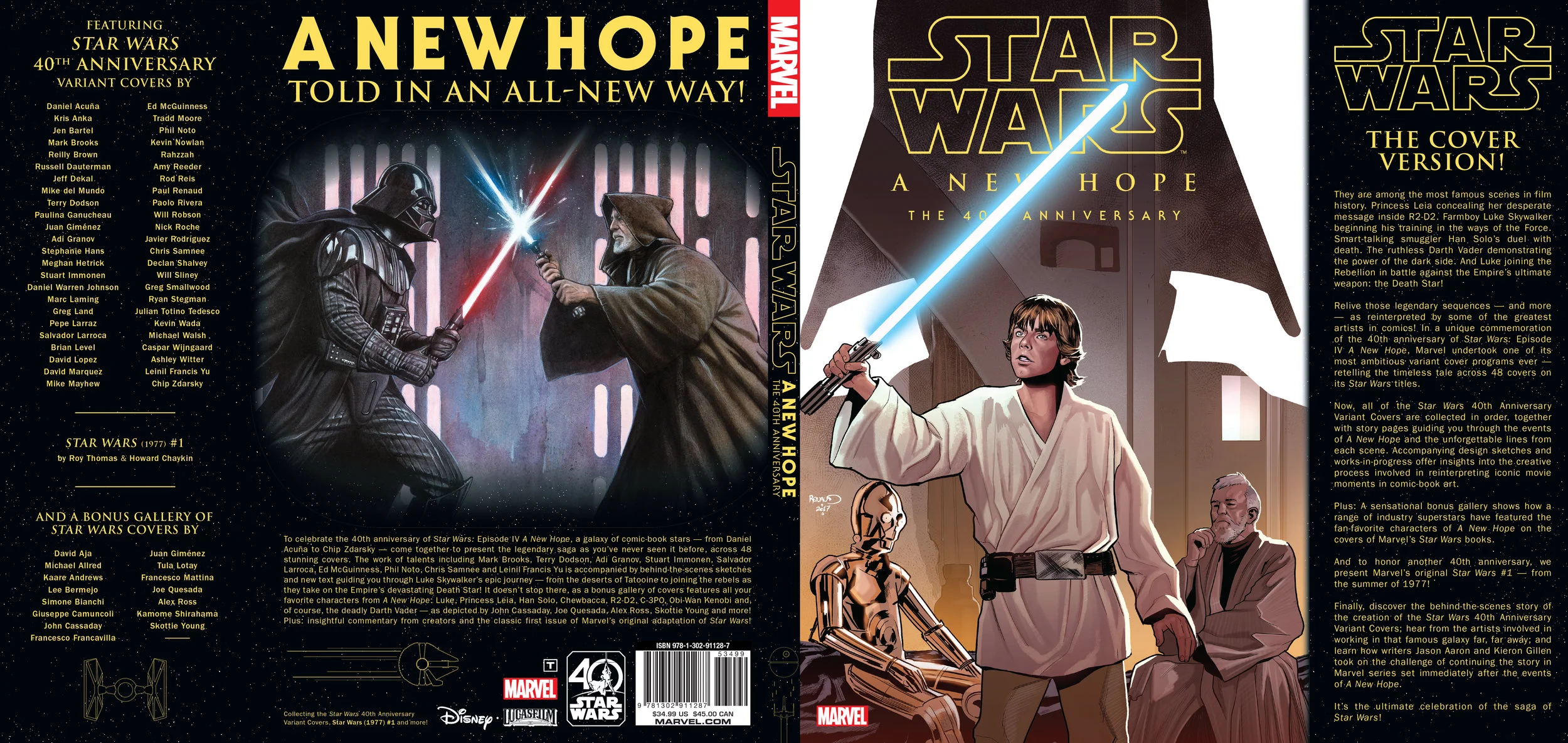 Dust jacket design for Star Wars: A New Hope - The 40th Anniversary . Content copyright Marvel Entertainment, 2018.