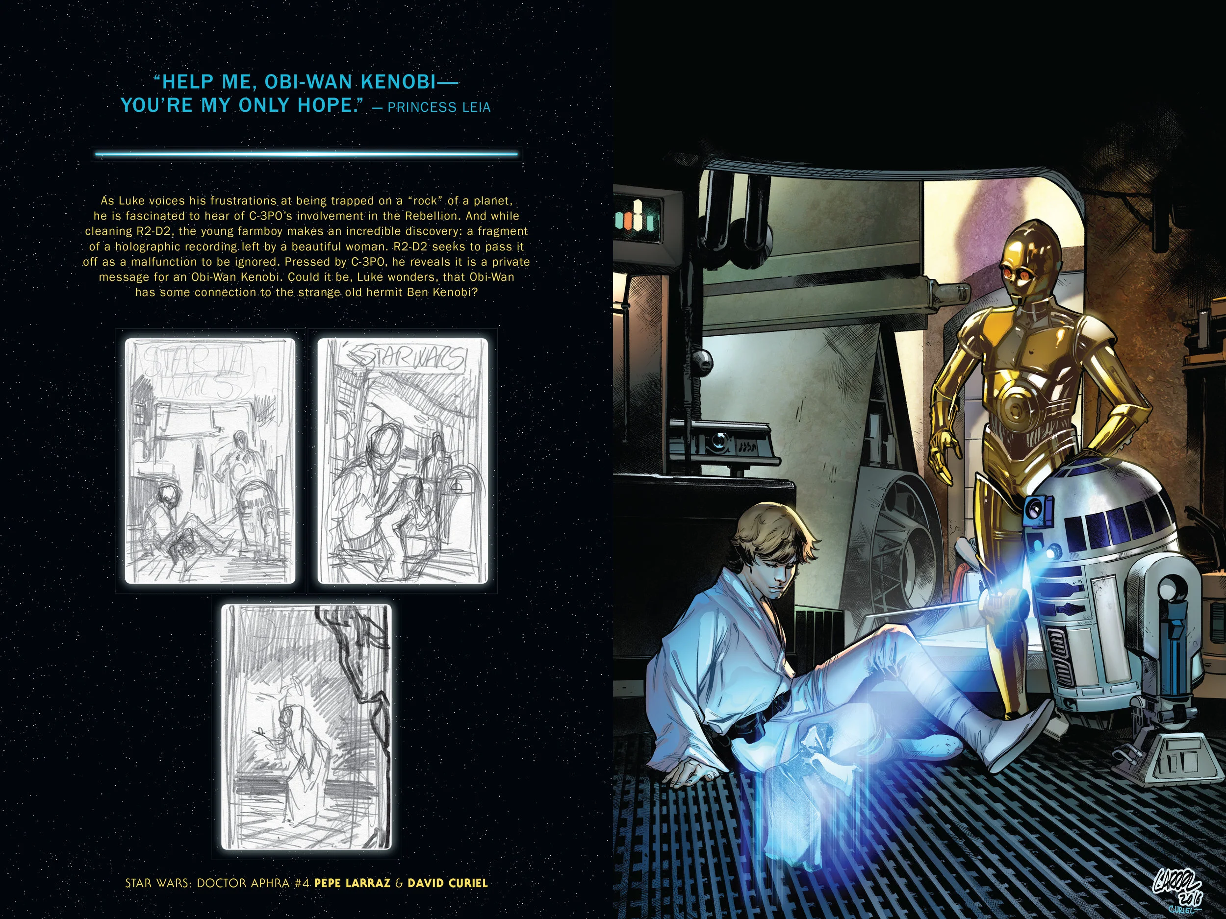 Design and layout for Star Wars: A New Hope - The 40th Anniversary . Content copyright Marvel Entertainment, 2018.