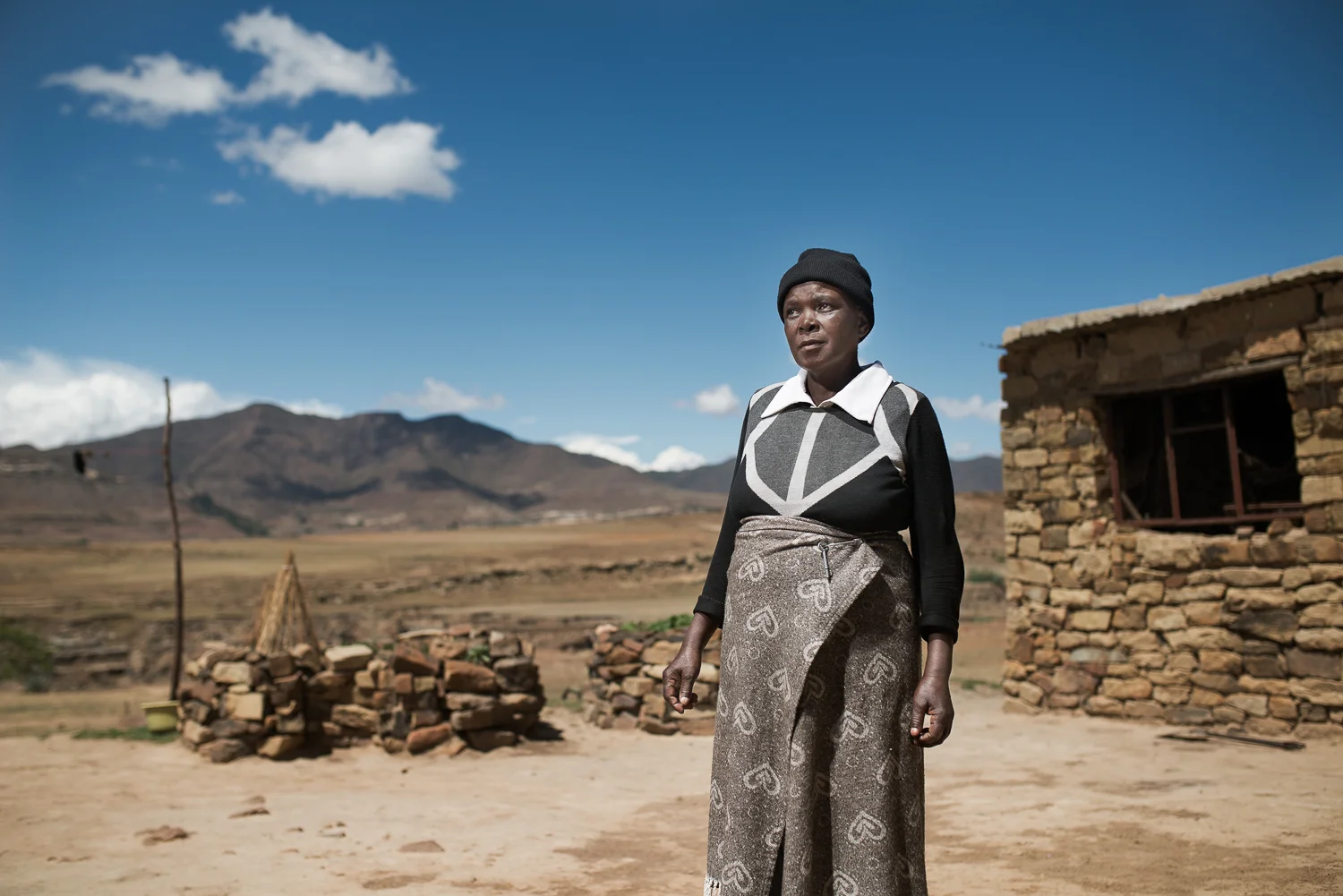 Matiisetto Nong is the widow of Samuel Leponesa Nong. She is 58 years old and lost her husband in 2007. He worked on the mines for 31 years and was taken home to Lesotho in a company ambulance when he was retrenched due to 2nd degree silicosis and tuberculosis. He did not receive any compensation. After he was retrenched, the mines promised to recruit his son but did not end up employing him when he went to the mine. His son ended up looking after his father until he died.