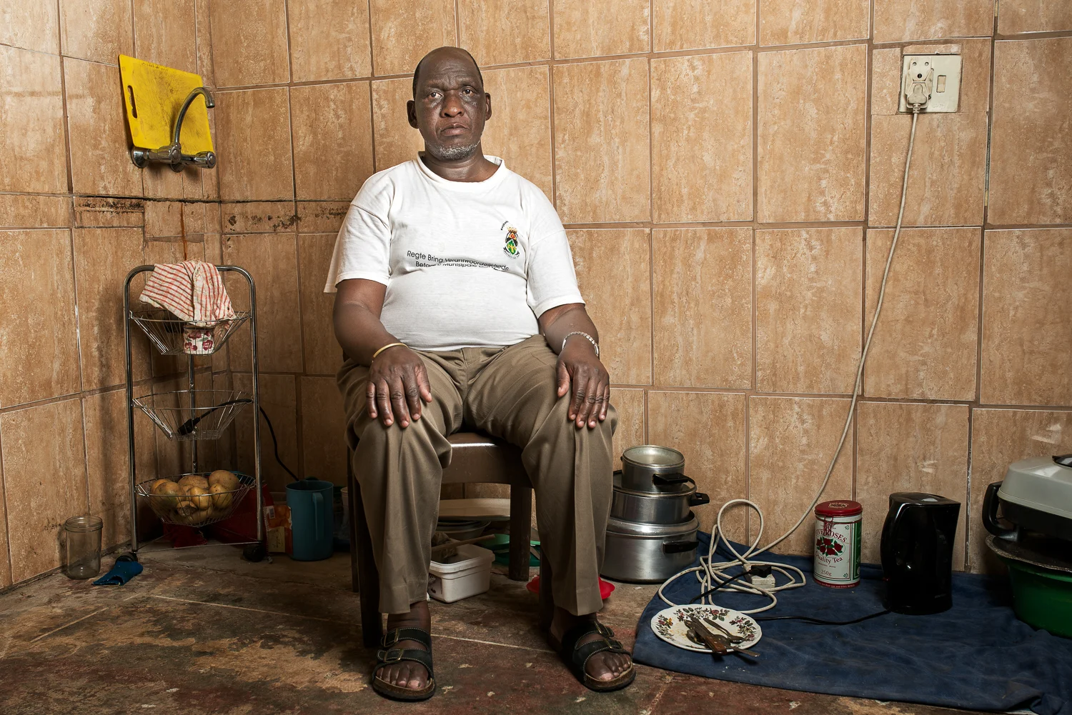 Ezekiel Mutsana Masupha is 61 years old and is originally from Lesotho. He is now staying in Welkom in the Free State. He worked in the mines for 37 years and has silicosis from exposure to silica dust underground. His poor health prevents him from working and he survives off a social grant and a pension. To supplement their income his his wife is farming in Lesotho but his children are living in South Africa.