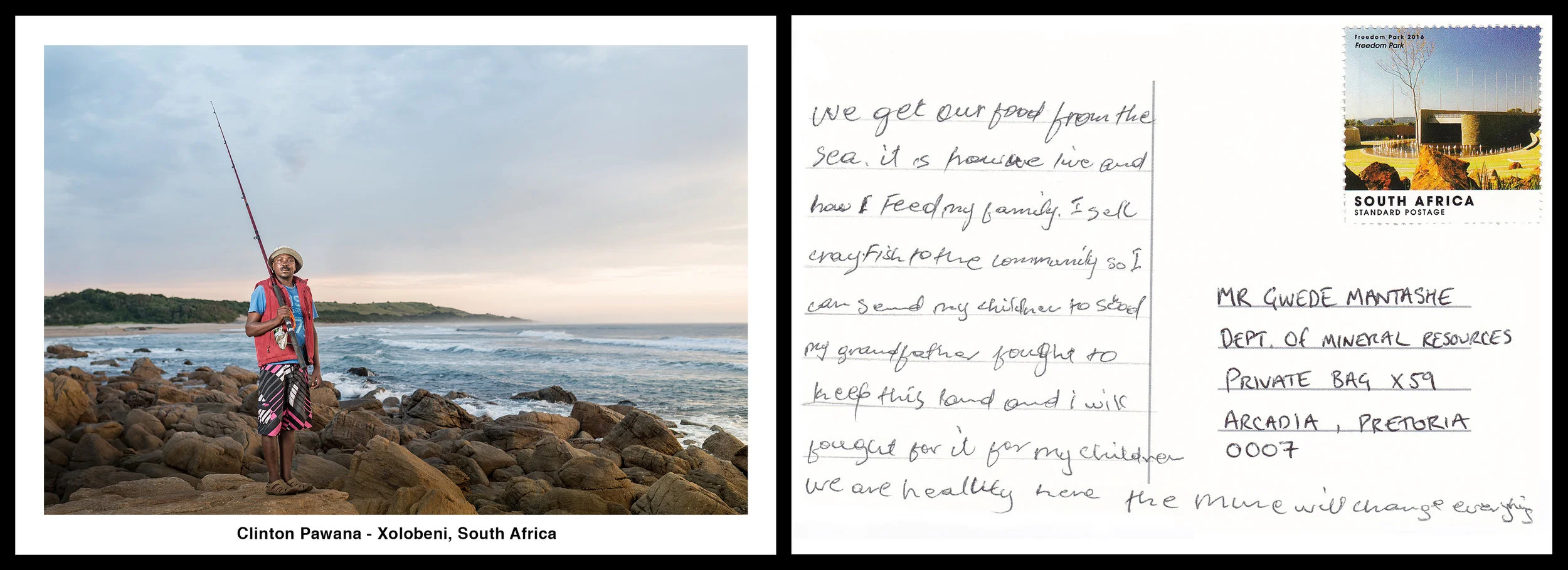 Clinton Pawana - We get our food from the sea, it is how we live and how I feed my family. I sell crayfish to the community so I can send my children to school. My grandfather fought to keep this land and I will fight for it for my children. We are healthy and happy here, the mine will change everything.