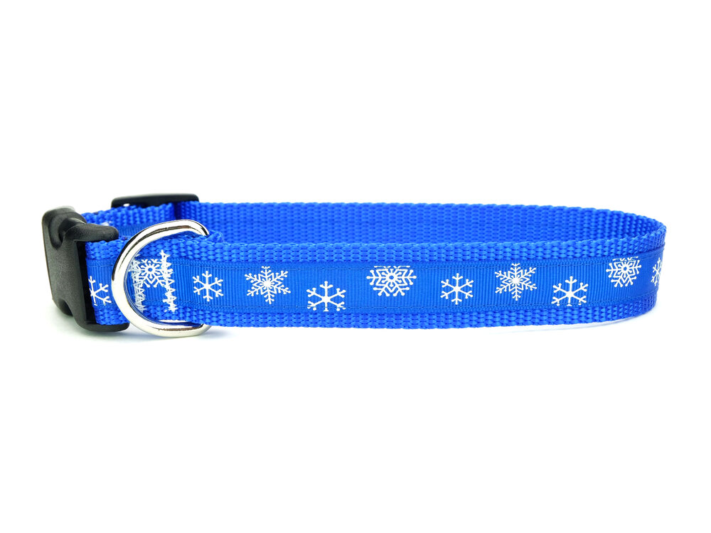 Blue Snowflake Dog Collar 