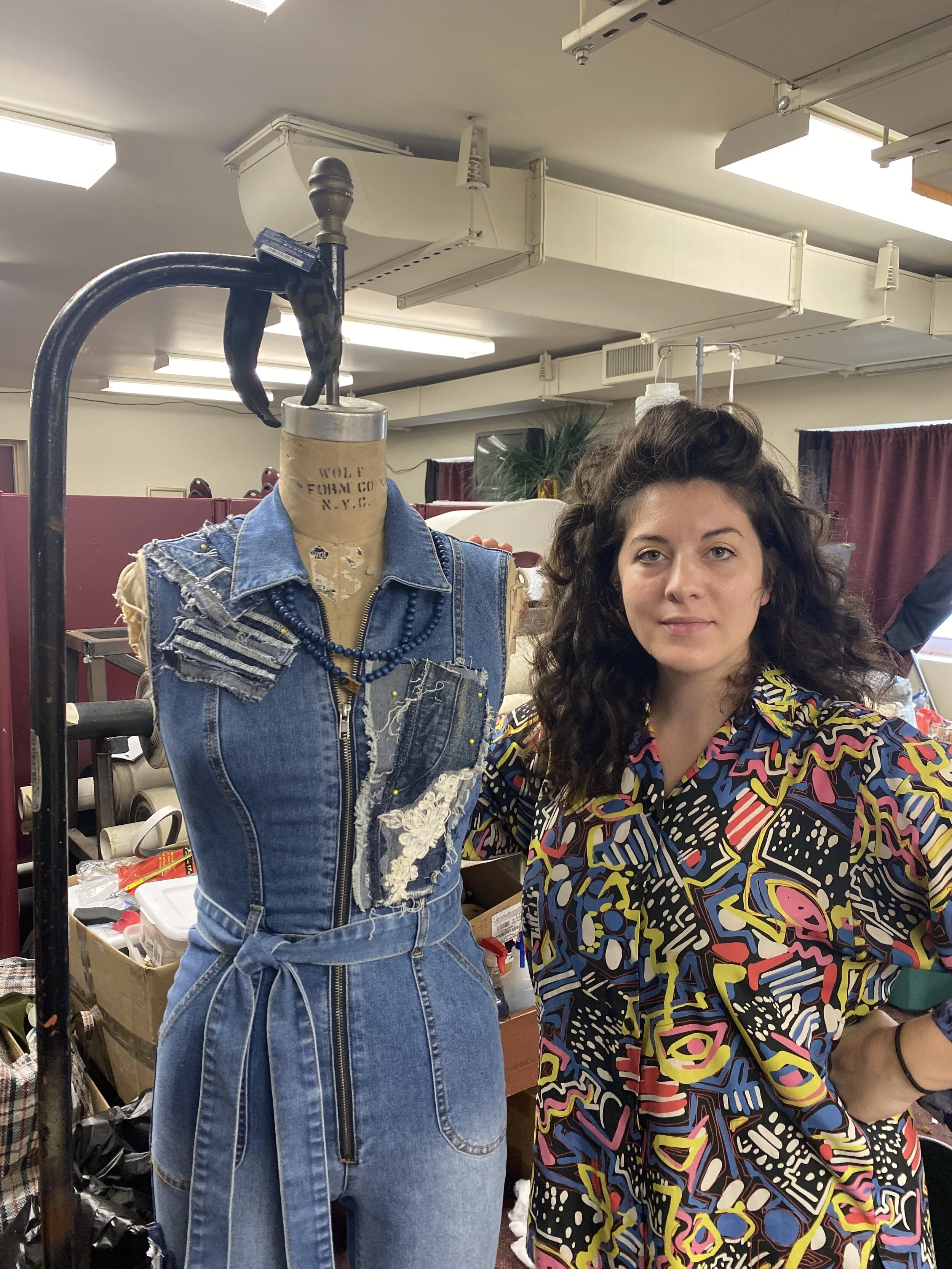 Denim jumpsuit with Elivia.JPG