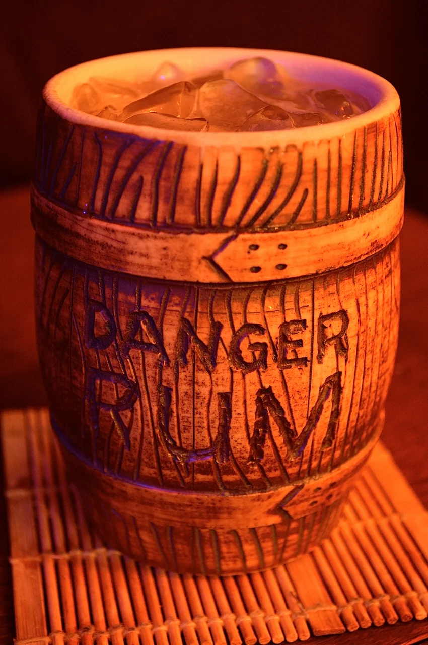 Meeting House Punch in a ceramic barrel by Johnnie Velour .
