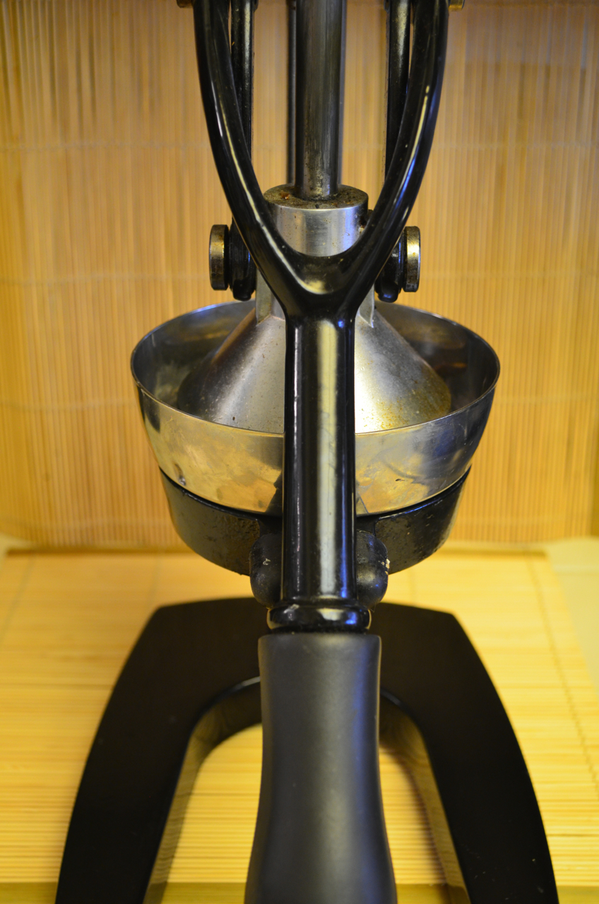Commercial-style manual juice press.