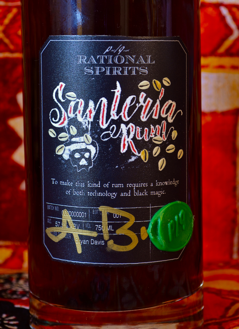 Santeria rum, original bottling.