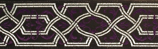 R229 1 1/2 Inch Silver and Purple Filigree