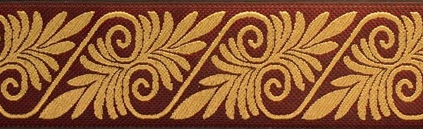 R173 1 1/2 Inch Burgundy and Tan Fern