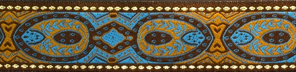 R97 1 1/8 Inch Konta Gold Turquoise Brown and Mustard