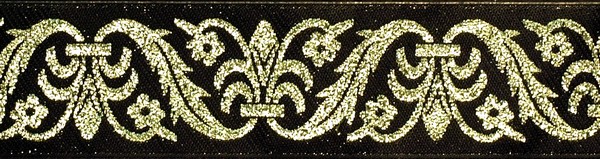 R236 1 1/4 Inch Gold Baroque on Black