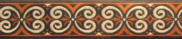 R98 I Inch Tan and Rust Scroll