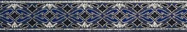 R164 7/8 Inch Silver and Blue Diamonds
