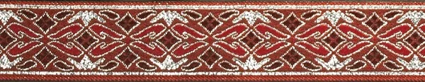 R165 1 Inch Silver and Red Diamonds