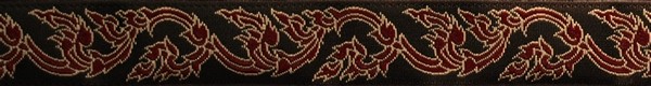 R227 3/4 Inch Gold and Burgundy Oriental Flames