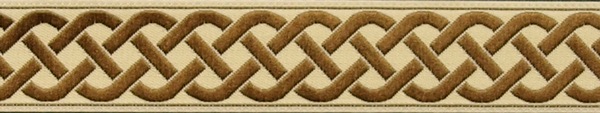 R154 3/4 Inch Tan and Ivory Celtic Knot