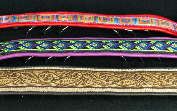 Here are the same three collars with the prongs down. You can see that the collars do appear to stand up a bit due to the prongs. This is more noticeable with the narrower 3/4 inch and 1 inch collars.