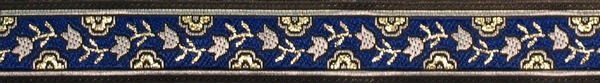 R189 5/8 Inch Silver Gold and Blue Tulips