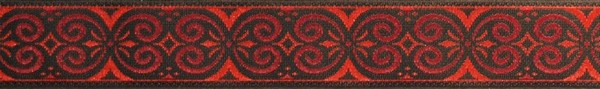 R239 5/8 Inch Red and Black Scroll