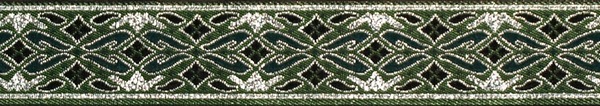 R242 7/8 Inch Silver and Green Diamonds