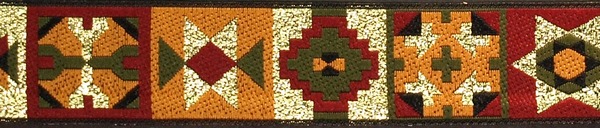 R251 1 Inch Gold Olive and Red Quilt Blocks
